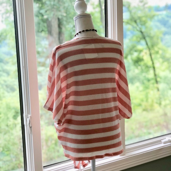🆕 ❗️LAST ONE❗️SB GLAM PEACH AND WHITE STRIPE TOP - Picture 5 of 6